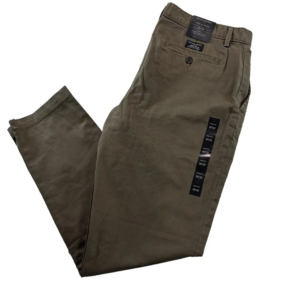 Banana Republic Chino Pants Mens 32x32 Brown Athletic Fit Lived-In Chino